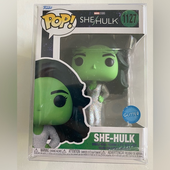 Marvel Funko Pop She-Hulk Glitter #1127 w/protector - Picture 1 of 5